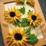 Framed Quilling Sunflower Art -Sunflower office art - Quilling Paper Art- Paper quilling gifts