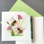 Bee Quilling Card, Art paper, Greeting Card, Quilling Card, Craft cards, Handmade card.